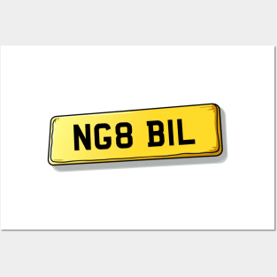 NG8 BIL Bilborough Number Plate Posters and Art